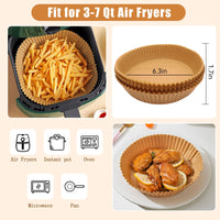 HASTHIP  100Pcs Air Fryer Disposable Paper Liner, Non-Stick Parchment Paper Plate, Oil-Proof Water-Proof Parchment for Baking Microwave Frying Pan, Steamer, Airfryer (6.3 inches, Natural)