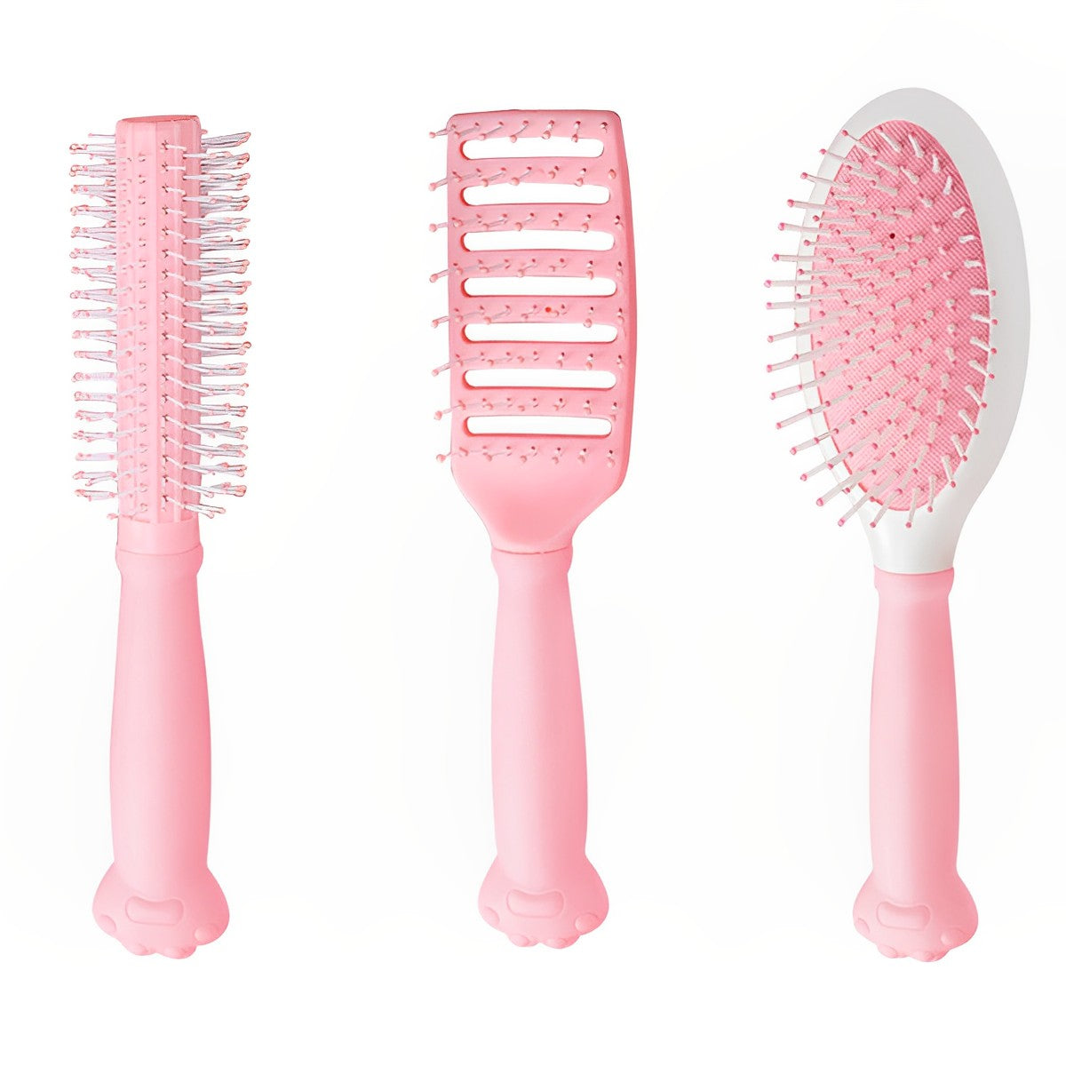 MAYCREATE Set of 3 Hair Comb for Women Girls Hair Brush Set Anti Static Scalp Massage Comb Hair Straightener Detangling Paddle Brush, Gift Box Packing (Pink)