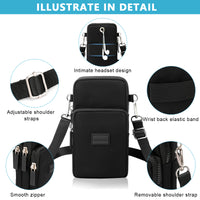 PALAY Small Crossbody Phone Bag for Women Mini Wallet Bags with Adjustable Shoulder Strap Wallet Clutch Bag for Girls Zipper Phone Pouch Handbag Armband Case