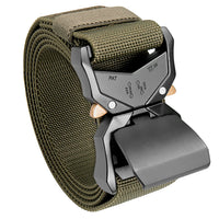 GUSTAVE Tactical Belt for Men 49.2'' Military Hiking Rigger Belt Nylon Web Work Belt with Heavy Duty Quick Release Buckle - Army Green