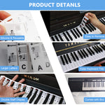 HASTHIP Piano Stickers for 61 Keys Practicing Removable Piano Keyboard No Need Stickers Notes Label, Digital Piano, Piano Guides Note Lables for Beginners, Box Packing