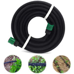 HASTHIP 15m Soaker Hose for Garden Home with 2 Pcs 1/2 Inch Hose Quick Connectors and Reinforced fittings, Heavy Duty Rubber Weeper Hose, Saves 70% Water