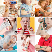 MAYCREATE 30 Sheet Cartoon Tattoo Sticker for Kids, Kids Waterproof Dinosaur Temporary Tattoos for Birthday Parties, Group Activities, Cute Cartoon Dinosaur Tattoo Sticker Tattoo