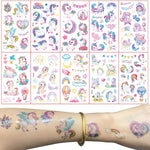 MAYCREATE 10 Sheet Tattoo Sticker for Kids Glittering Tattoo Sticker, Cartoon Unicorn Theme Sticker Waterproof Temporary Tattoos for Birthday Parties, Group Activities, Cartoon Tattoo Sticker