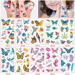MAYCREATE 10 Sheet Glittering Tattoo Sticker, Butterfly Dreamcatcher Theme Sticker Waterproof Temporary Tattoos for Birthday Parties, Group Activities, Aesthetic Tattoo Sticker Tattoo