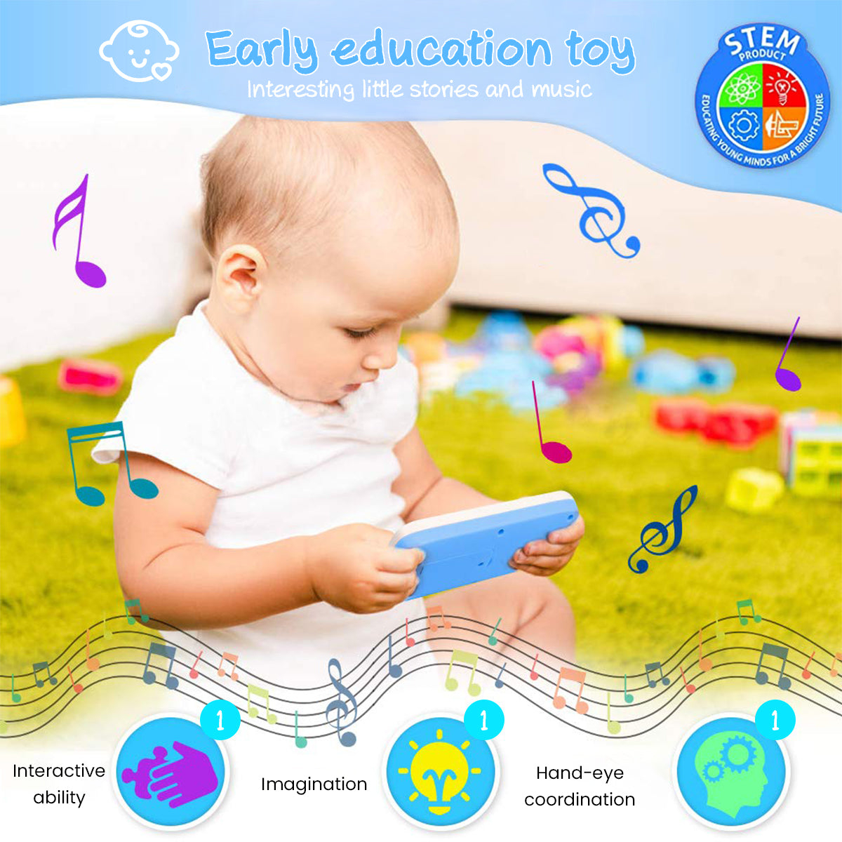 PATPAT Toy Phone for Kids, Battery Powered Kids Mobile Phone Toy, Dummy Phone for Babies, Kids Mobile Toy, Musical Toys for Kids Dummy Mobile Phone Christmas Gifts for Baby Boys Girls-Pink