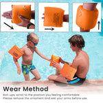 Proberos Swimming Arm Float Rings for Kids and Adult Under 100kg, Dual Air Bag Design, Inflatable PVC Float Arm Sleeves for Pool, Beach and Ponds