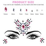 MAYCREATE Face Gems Rhinestone Face Decoration Jewelry Stickers For Women Girls, Mermaid's Tears Makeup Stickers Artist Temporary Eyes Decor Crystal Face Jewels for Festival, Party, Rave (Red)