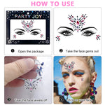 MAYCREATE Face Gems Rhinestone Face Decoration Jewelry Stickers For Women Girls, Mermaid's Tears Makeup Stickers Artist Temporary Eyes Decor Crystal Face Jewels for Festival, Party, Rave (Red)