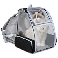 Qpets Pet Carrier Expandable Breathable Design Cat Bag Carrier Backpack for Hot Weather, Expandable Cat Dogs Cage, Cat Bag, Backpack Design Pet Travel Carrier Pet Case for Small Pets