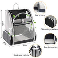 Qpets Pet Carrier Expandable Breathable Design Cat Bag Carrier Backpack for Hot Weather, Expandable Cat Dogs Cage, Cat Bag, Backpack Design Pet Travel Carrier Pet Case for Small Pets