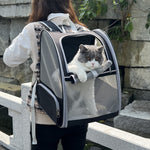 Qpets Pet Carrier Expandable Breathable Design Cat Bag Carrier Backpack for Hot Weather, Expandable Cat Dogs Cage, Cat Bag, Backpack Design Pet Travel Carrier Pet Case for Small Pets