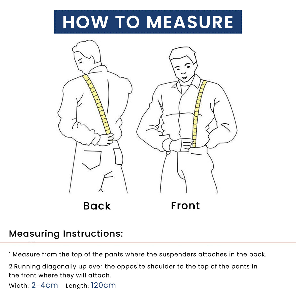 GUSTAVE Mens Suspenders Vintage Print Elastic Adjustable Suspenders for Men, Y-Back Strong Metal Clips Suspenders for Shirt - Blue