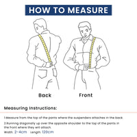 GUSTAVE Mens Suspenders Vintage Print Elastic Adjustable Suspenders for Men, Y-Back Strong Metal Clips Suspenders for Shirt - Blue