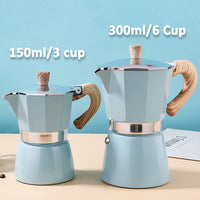 HASTHIP Moka Pot Coffee Maker 300ml Stovetop Espresso Maker for 6 Cups Coffee Italian Coffee Maker Moka Pot Aluminum Alloy Manual Cuban Coffee Percolator Machine for Cappuccino Latte