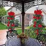 HASTHIP 2 Pcs Fake Flower Hanging Artificial Flowers Garland, 3Ft rtificial Hanging Flower for Wall Home Garden Wedding Indoor Outdoor Decor, Red