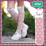ZIBUYU Girls Cotton Knee High Socks Cute Kitty Winter Warm Long Socks for Girl Christmas Gift for Girls 3-12 Years Old Boot Socks, One Pair, Pink