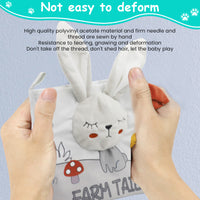 SNOWIE SOFT Baby Cloth Book, Cartoon Bunny Cloth Books for Babies Newborn Baby Toys 3D Touch Feel Soft Books for Babies Early Learning Toy, Stroller Hanging Toy Sensory Toy Gift for Baby 0-12 Months