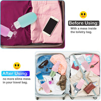 MAYCREATE 2pcs Elastic Sleeve for Leak Proofing, Utility TPE Leak Proof Sleeves for Travel Container, Reusable Bottle Sleeve Covers for Travel Toiletries Accessory