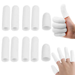 MAYCREATE 10pcs finger protection, Gel Finger Support Protector Gloves, Gel Finger Cots/Covers for Trigger Finger Hand Eczema Finger Cracking Finger Arthritis, White