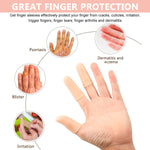 MAYCREATE 10pcs finger protection, Gel Finger Support Protector Gloves, Gel Finger Cots/Covers for Trigger Finger Hand Eczema Finger Cracking Finger Arthritis, Apricot