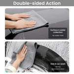 STHIRA 2pcs 30x60cm Car Cleaning Cloth Microfiber Cloth for Car Care Wash Towel, Double Side Suede Coral Fleece Towel Quick Dry High Water Absorption Microfiber Rug for House Cleaning Car & Bike Care
