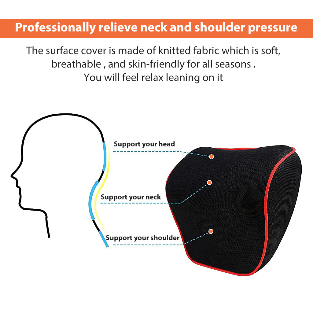 STHIRA Car Neck Pillow Ergonomic Car Seat Headrest Pillow Comfortable Neck Rest Cushion Memory Foam Car Headrest Pillow with Breathable Detachable Pillow Cover