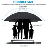 PALAY 52Inch Big Umbrella for Men, Auto Open Large Golf Umbrella Windproof, Oversize Rain Umbrella with Cover for Aldult Men, Windproof Waterproof Umbrella for Commuting, Travel (Black)