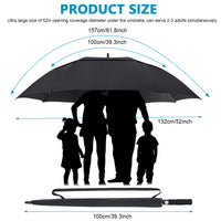 PALAY 52Inch Big Umbrella for Men, Auto Open Large Golf Umbrella Windproof, Oversize Rain Umbrella with Cover for Aldult Men, Windproof Waterproof Umbrella for Commuting, Travel (Black)