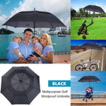 PALAY 52Inch Big Umbrella for Men, Auto Open Large Golf Umbrella Windproof, Oversize Rain Umbrella with Cover for Aldult Men, Windproof Waterproof Umbrella for Commuting, Travel (Black)