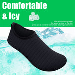 PALAY Water Shoes for Men Women Quick-Dry Beach Barefoot Aqua Socks Slip-on for Sport Swim Surf Yoga Exercise - Black (US 9-10 Women/US 8-9 Men)