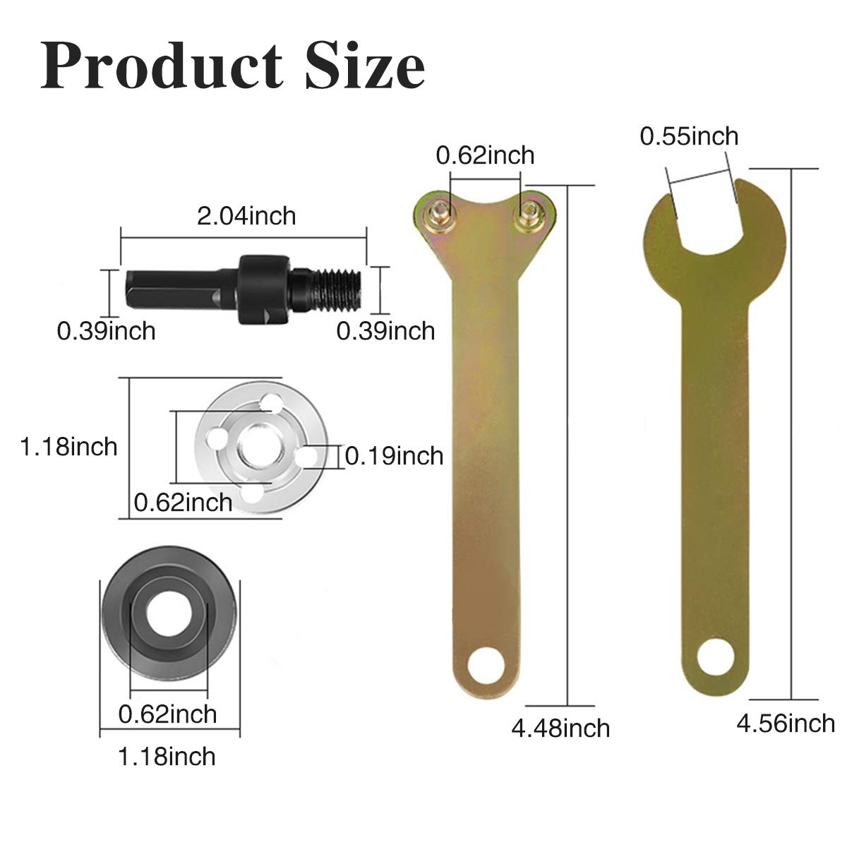 HASTHIP Electric Drill Variable Angle Grinder Connecting Round Rod Handle Converter (15mm L x 6mm W x 3 8mm H)