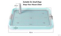 PATPAT 19X 14 Inch Dog Poop Tray, Pee Pads for Dogs, Dog Pet Potty Indoor Training Mesh Toilet, Regular Protect Litter Tray Pan Pad Holder, Keep Paws Dry and Floor Clean (Blue)