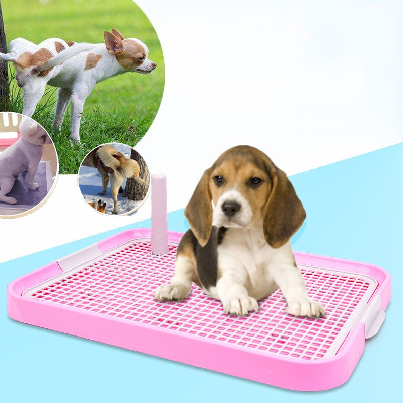PATPAT 19X 14 Inch Dog Poop Tray, Pee Pads for Dogs, Dog Pet Potty Indoor Training Mesh Toilet, Regular Protect Litter Tray Pan Pad Holder, Keep Paws Dry and Floor Clean (Blue)
