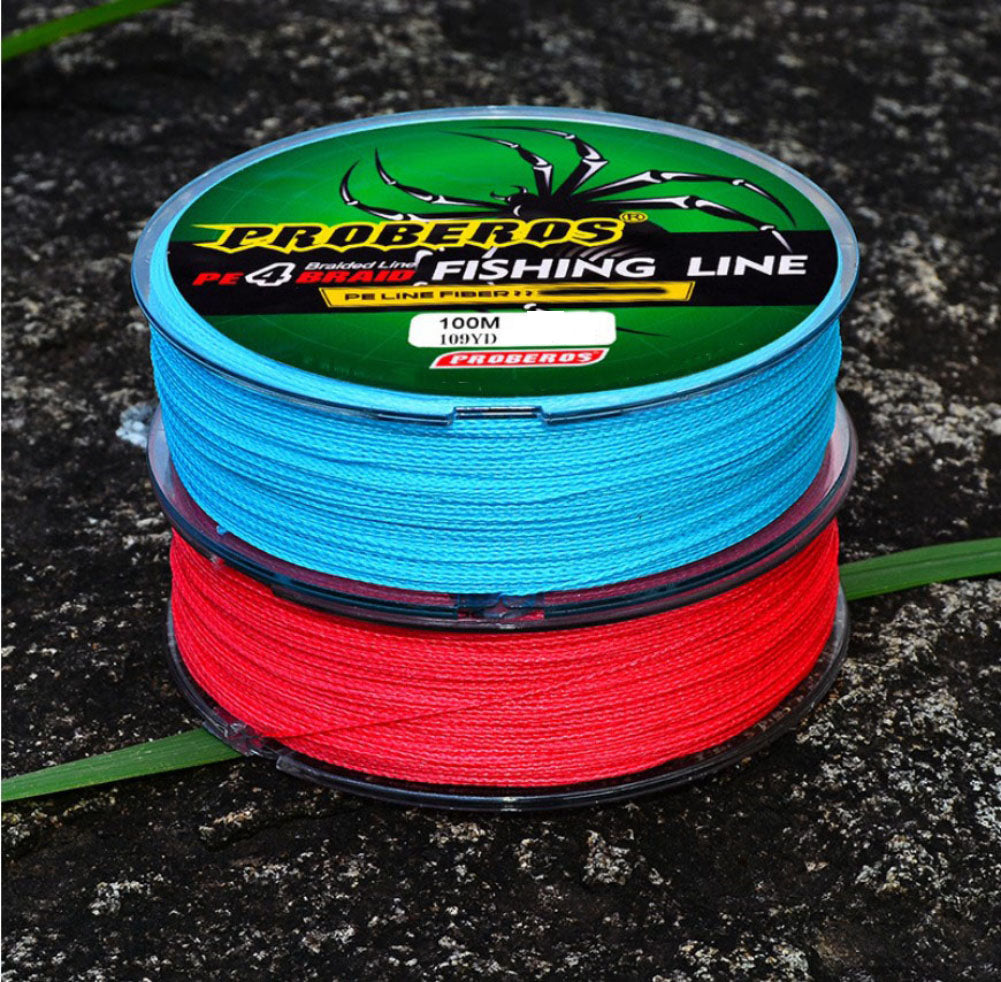 Proberos 100M Durable Colorful PE 4 Strands Monofilament Braided Fishing Line Angling Accessory.