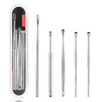 ELEPHANTBOAT  Curette Removal Ear Wax Cleaner Silver Swab Spiral Pick (Set of 5 Pieces)