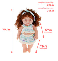 PALAY  Magideal Handmade Realistic Baby Girl Vinyl Doll Rotatable Legs Arms with Removable Clothes Set (30 cm, Green)