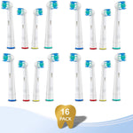 HANNEA Cross Action Toothbrush Heads for Oral B, Pack Of 16 Replacement Refills Brush Heads For Electric Rechargeable