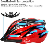 Proberos Bicycle Helmet with Adjustable Lightweight Mountain Bike Racing Helmet for Men and Women (Red)