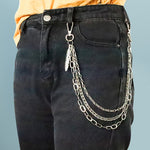 PALAY  Pants Chain Jeans Chain for Men Women Fashion Gothic Punk Wallet Pocket Chain Belt Chain Hip Hop Rock Biker Trousers Chain (Silver)