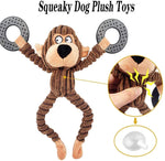 Qpets Puppy Toy Cute Fawn Natural Puppy Chew Toys Accessories for Teething Small Medium Dogs Durable Dog Chew Teether Toy Plush Cute Animals Pet Toy Dog Toys for Puppies(Monkey)