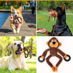 Qpets Puppy Toy Cute Fawn Natural Puppy Chew Toys Accessories for Teething Small Medium Dogs Durable Dog Chew Teether Toy Plush Cute Animals Pet Toy Dog Toys for Puppies(Monkey)