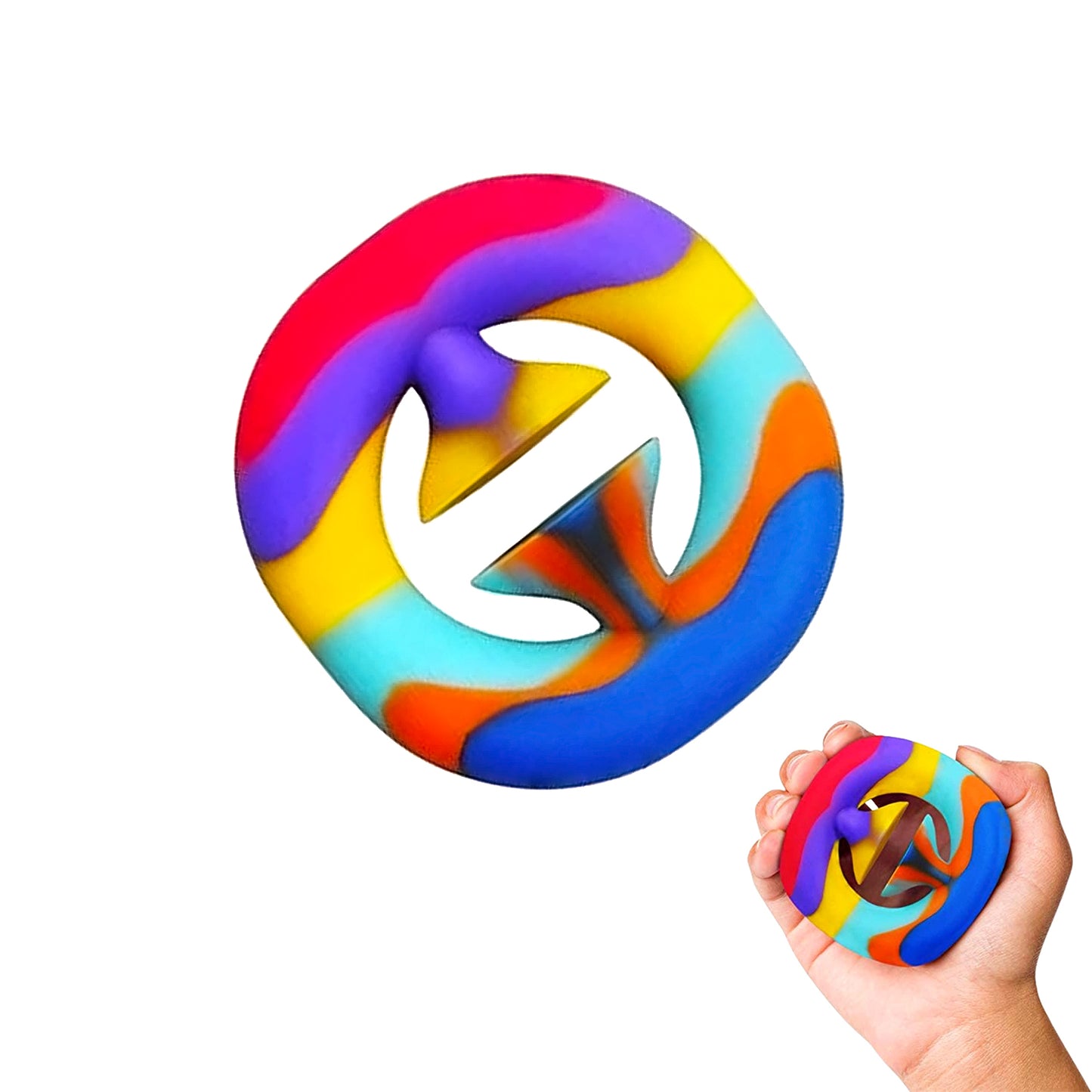 PATPAT Fidget Toys Pop It Grip Strength Device Stress Relief Sensory Hand Toy Anti-Anxiety Squeeze Click Finger Anxiety Relief Toys Silicone Grip Toy for Kids and Adults (Rainbow) (Rainbow)