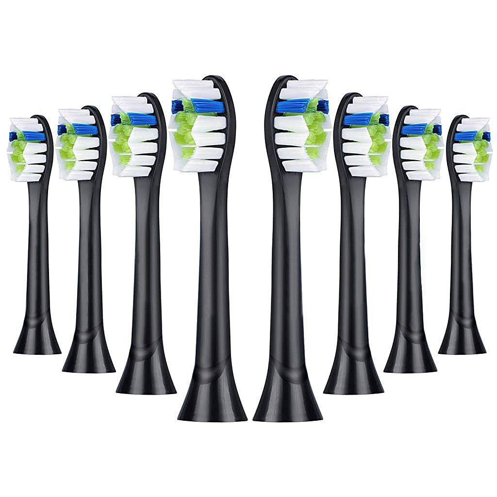 HANNEA Replacement Toothbrush Heads Compatible for Philips DiamondClean, 2020 Edition, Fit ProtectiveClean 4300 6100, EasyClean, Gum Health, HX6064 - Black Brush Head