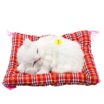 PATPAT  Plush, Cotton, Faux Animal Fur Sleeping Cat Stuffed Toy Press Simulation Sound Animal Cute Doll, Multicolour