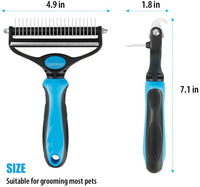 Qpets  Dog Brush Dogs Comb 2 in 1 Deshedding Tool& Dematting Undercoat Rake for Mats& Tangles Removing, Dog Grooming Kit, Pet Brush,Great for Short to Long Hair Small Large Breeds