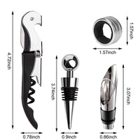 HASTHIP  4PCS Bottle Openers Wine Bottle Opener Kit for Beer or Wine Premium Wine Opener Gift Set Includes Corkscrew Bottle Stopper Wine Pourer and Wine Ring(Gift Packaging)