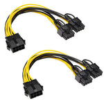 Eleboat® 8 Pin PCI-E to 2 PCI-E 8 Pin (6 Pin + 2 Pin) Power Cable, 30cm (2 pcs)
