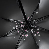 PALAY Lightweight Umbrella Reinforced Windproof Frame Waterproof UV Resistance Umbrella for Women Stylish Unfolding 96cm (Pink + Cherry Blossom)