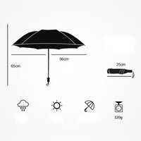 PALAY Lightweight Umbrella Reinforced Windproof Frame Waterproof UV Resistance Umbrella for Women Stylish Unfolding 96cm (Pink + Cherry Blossom)